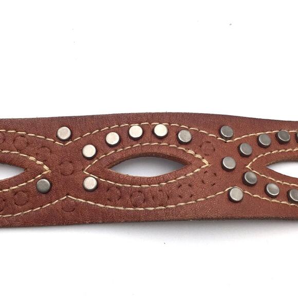 Fossil brown studded boho belt wear missing studs main image 9